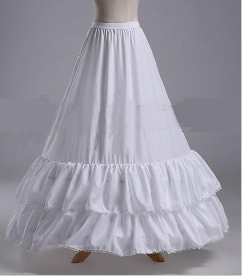 New Arrival Petticoats White 2 Hoop 2 Layers Long Bride Formal Dress Underskirt Crinoline Plus Stock Wedding Accessories