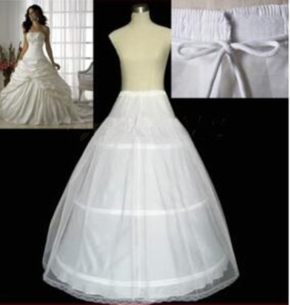 Plus Size New hot Bridal Accessories white 3 Hoop A - Line PETTICOAT crinoline SLIP Underskirt BRIDAL WEDDING dress petticoats