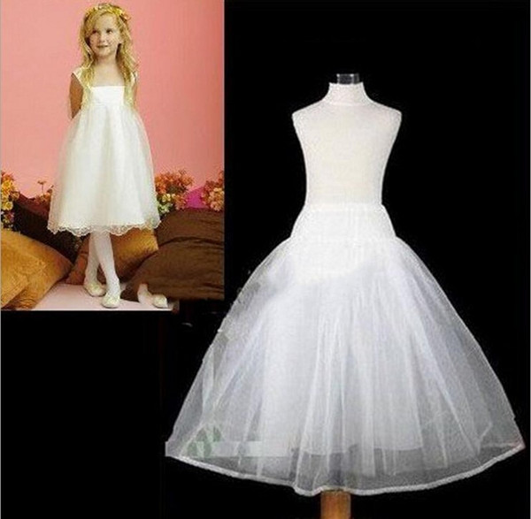 2016 Hot Sale Cheap White Girls Petticoats Three Circle Hoop Ball Gown Lovely Flower Girl Skirts Petticoat Underskirt Free Shipping