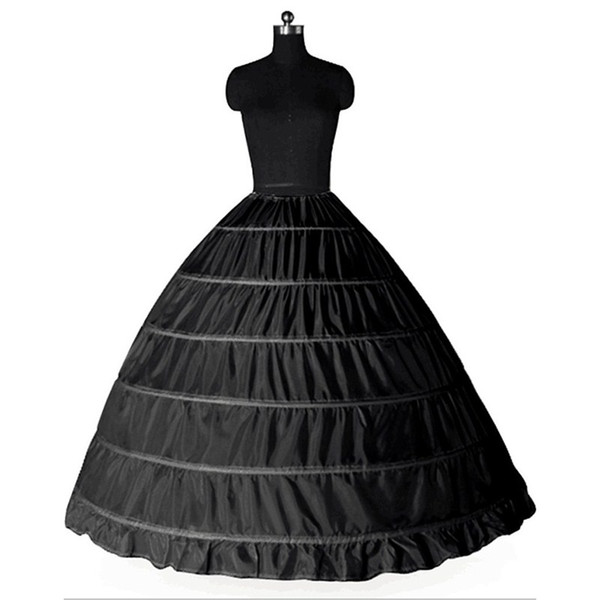 Ball Gown Large Petticoats 2017 New Black White 6 hoops Bride Underskirt Formal Dress Crinoline Plus Size Wedding Accessories