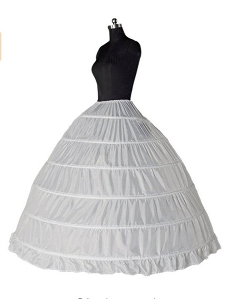 Free Shipping Ball Gown 6 Hoops Crinoline Slips Underskirt Floor Length Petticoat Wedding Bridal Bride Accessories 2018