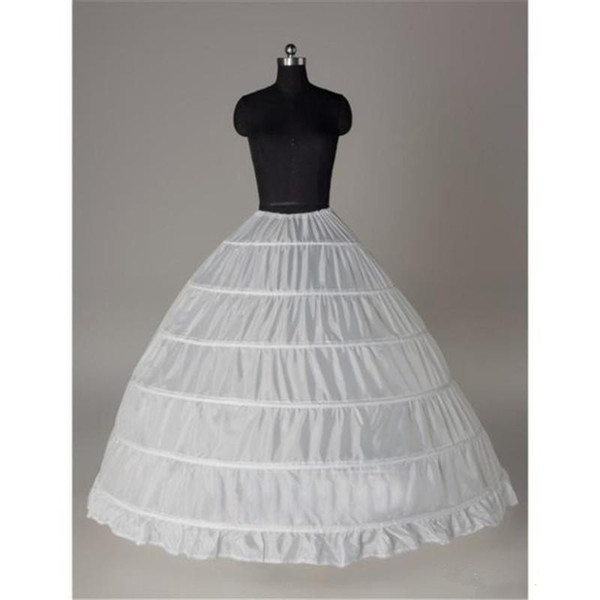 Ball Gown Underskirts For Wedding Dresses Tulle Full 6 Hoops Petticoats Floor Length Bridal Petticoat In Stock