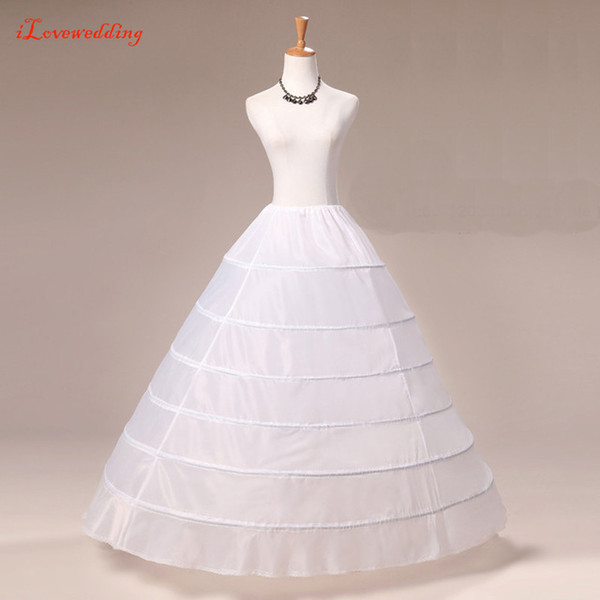 Top Quality Ball Gown 6 Hoops Petticoat Wedding Slip Crinoline In Stock Bridal Underskirt Layers Slip Skirt Crinoline For Quinceanera Dress