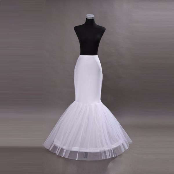 Fast shipping Hot sale Mermaid Petticoat / slip 1 Hoop Bone Elastic Wedding Dress Crinoline Jupon Mariage