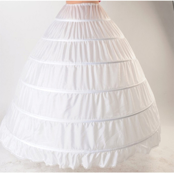 Lace Edge 6 Hoop Petticoat Underskirt For Ball Gown Wedding Dress 110cm Diameter Underwear Crinoline Wedding Accessories