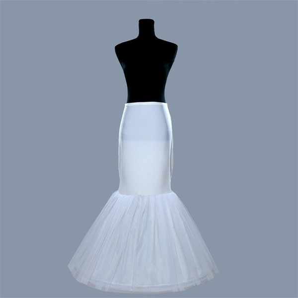 New Mermaid Petticoats for Weddings & Events White Formal Wedding Dress Crinoline Bridal Accessories 1 Hoop Bone Elastic Trumpet Underskirt