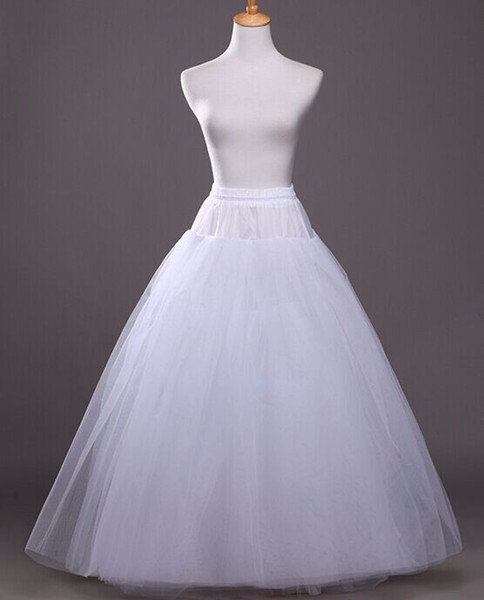 52016 Wedding Dress Crinoline Bridal Petticoat Underskirt 2 Hoops with Chapel Train