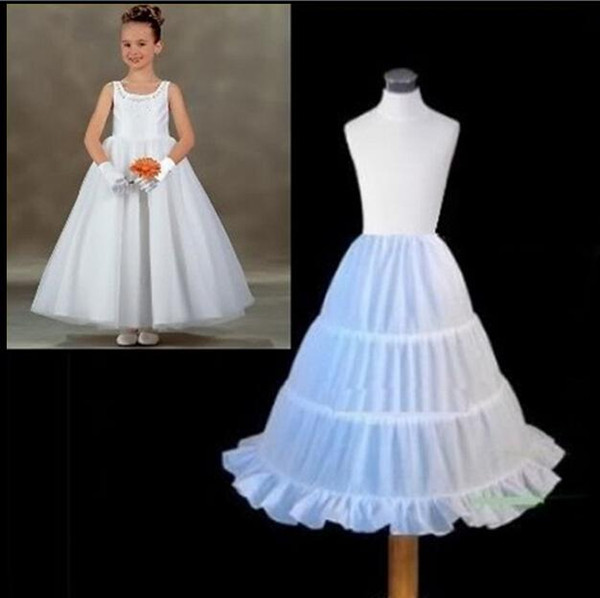 2017 Hot Sale Three Circle Hoop White Girls' Petticoats Ball Gown Children Kid Dress Slip Flower Girl Skirt Petticoat Free Shipping