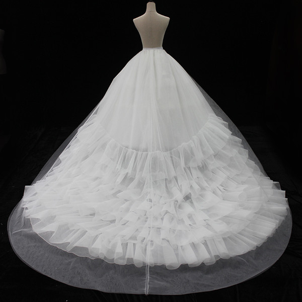 Luxury Long Train Petticoats Bridal Wedding Petticoats Ball Gown Crinoline Hoop High Quality P419005