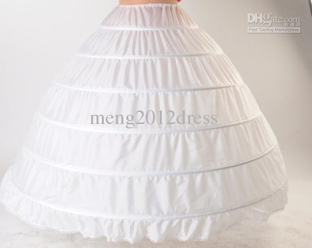 White 6 HOOP PETTICOAT crinoline SLIP Underskirt BRIDAL increase WEDDING dress Hot Sale