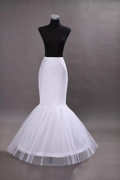 2018 Cheap One Hoop Petticoat Crinoline for Mermaid Wedding Dresses Flounced Mermaid Petticoat Slip Bridal Accessories