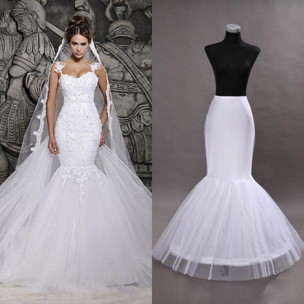 Hot Ready to Ship One Hoop Petticoat Crinoline For Mermaid Wedding Dresses Flounced Mermaid Petticoat Slip Bridal Accessories CPA201