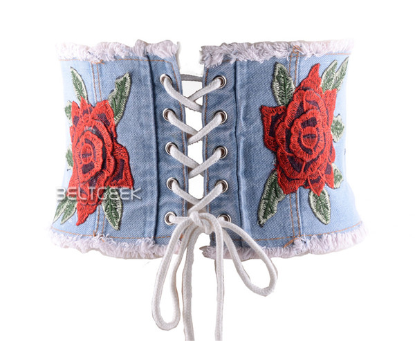 Embroidery Vintage Sashes Gorgeous Jeans Adjsutable Lace-up Sashes bandage Brand New Free Shipping High Quality Cheap Wedding sashes cosplay