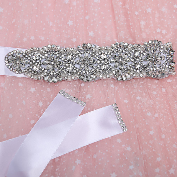 Blingbling Wedding Sashes Long Bridal Sashes Belts 4*260cm Bridal Belts Wedding Accessoris with crystal pearls