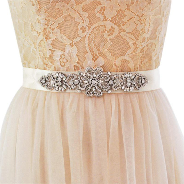 2022Wedding Sashes For Bride Bridal Dresses Belts Rhinestone Crystal Ribbon From Prom Handmade White Ivory Real Image CPA1226