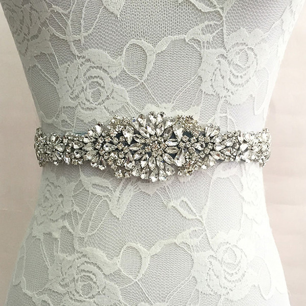 Bridal Sash Wedding Princess Rhinestone Belt Girl Flower Bridesmaid Dress Sash Wedding Accessories Multi Color Ribbon SW51