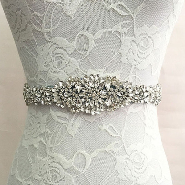 Crystal Wedding Belts Real Samples Satin Rhinestones Beading Pearls Bridal Ribbons Sashes Wedding Accessories ZA2844