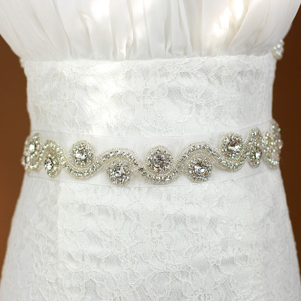 Wedding Sashes Crystal Rhinestone Beaded Wedding Bridal Sashes Belts for Wedding Dresses Evening Dresses Dress Accessory