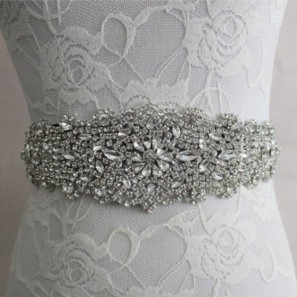 Handmade Beaded Crystal Wedding Bridal Sash New 2019 Luxurious Satin Wedding Belts Hot Selling Wedding Sashes