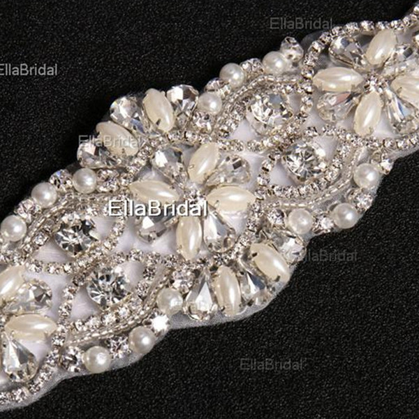 Designer Hot Selling Pretty Wedding Crystal Pearl Rhinestone Beaded Belt Bridal Sashes Suitable For Evening Prom Dresses Bridal Accessories