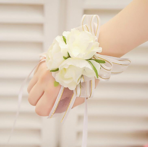 Wedding Banquet Party Supplies Bridal bridesmaid flower wrist corsage wrist flower high quality foam flower bride bridesmaid wrist flowers