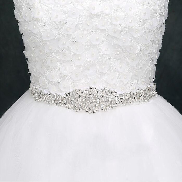 Cheap Wedding Sashes for Bride Bridal Weddings Dresses Belts Rhinestone Crystal Ribbon Sashes in Stock Factory Supplier