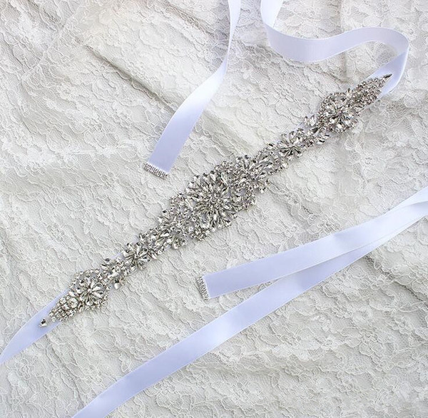 Cheap Dress Belt Wedding Dresses Sash Bridal Belts Rhinestone Crystal Ribbon From Prom Evening Princess Handmade White Red Black Blush