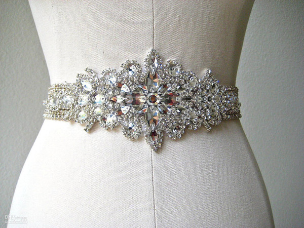 2018 Special Custom Made Exquisite Heavy Beading Rhinestone Crystals Wedding Belt For Bridal Wedding Accessory Wedding Sashes