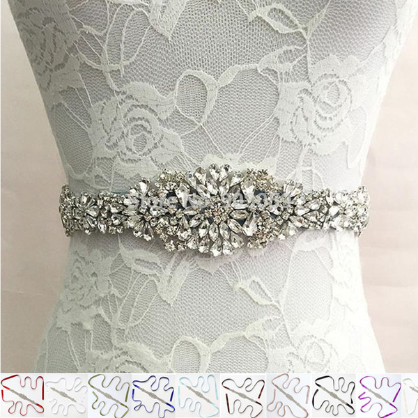 New Women's Wedding Sashes Rhinestone Satin Many Colors Formal Adult Bridal Wedding Dress Party Ball Gown Accessories