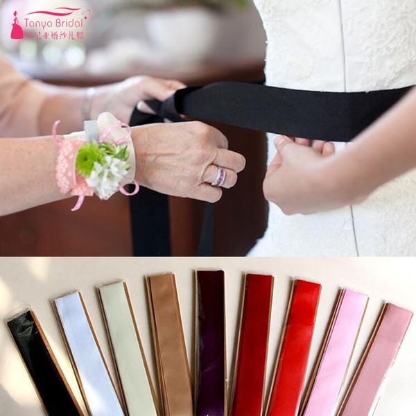 Simple Fashion Bridal Belt Ribbons Long Elegant Sash For Dresses Cheap In Stock DIY Bow Belt Bridal Accessories