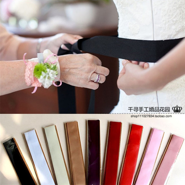 2019 new hot sell Girls Women Wedding Accessories Plain Bridal Sash Satin Wedding Belt Simple Sash