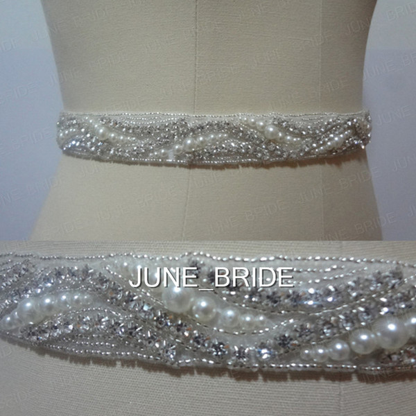 New Style Elegant Pearl Crystal Wedding Sash High Quality Real Photo Rhinestone Bridal Belt Sashes 100% Same As Image Dress Accessories Hot