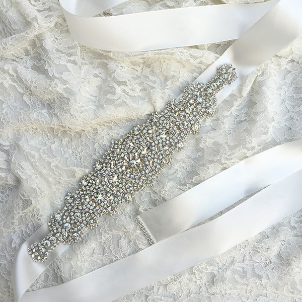 DHL Freeship Wedding Sashes Handmade Luxurious Beads Rhinestone Crystals Wedding Belt for Weddings Dresses in Stock Wholesale