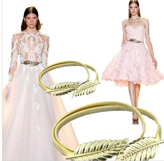 Cheap Adjustable Zuhair Murad Matching Gold/Silver Leaves Belts Cheap High Quality For Wedding Dresses Belt Bridal Sashes Bridal Accessories