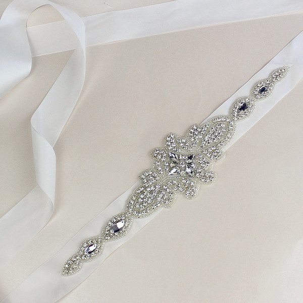 Fashionable Bridal Belt Wedding Rhinestone Faux Princess Sashes Flower Bridesmaid Dress Sash Wedding Accessories Multi Color Ribbon