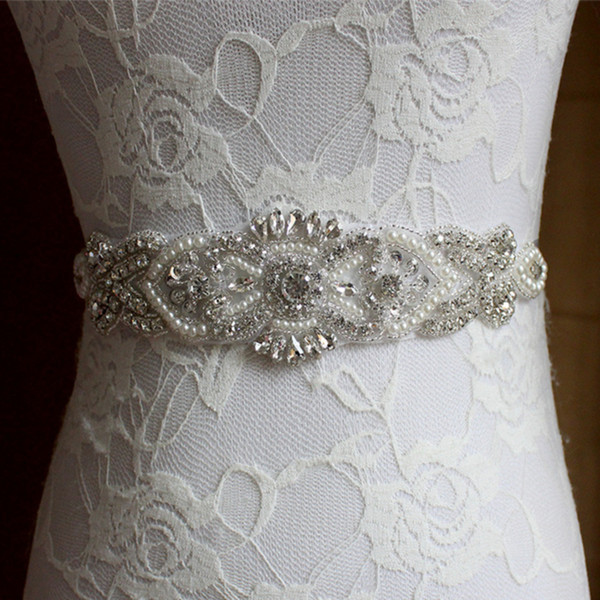 Handmade Pearls Rhinestones Wedding Bridal Sash 2017 New Formal Wedding Belt Long Custom Made