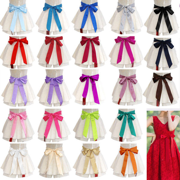 Satin Sash Belt Ribbon For WEDDING Bridesmaid Flower Girl Fancy Dress Multicolor Girdle Waistband Faga In Stock