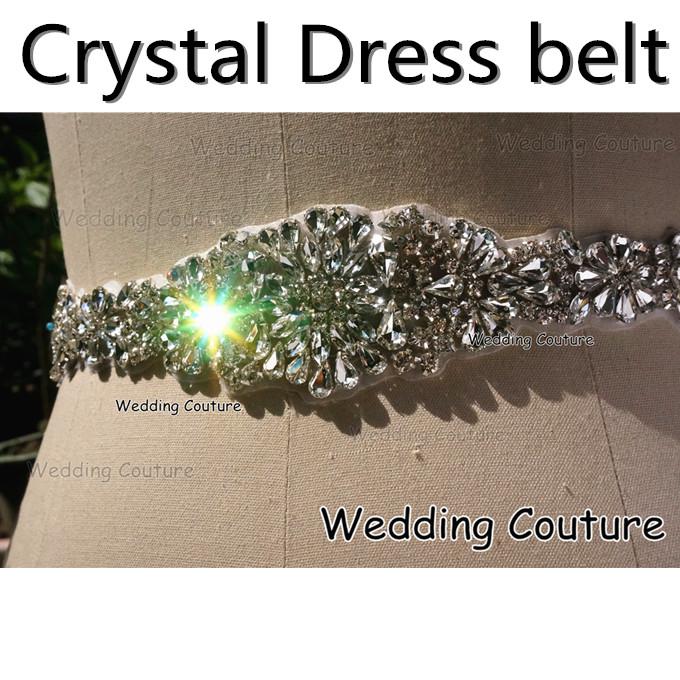 2016 Free Shipping Real Image Glass Crystal Rhinestone Sparkle Wedding Dress Belt Fashion Bridal Accessory Sash