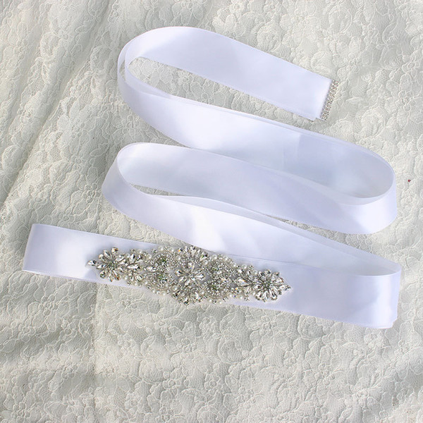 2019 Luxury Wedding Dresses Sash Bridal Belts for Womens Rhinestone Crystal Ribbon for Prom Evening Party Princess Handmade