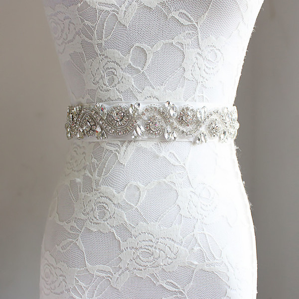 Crystals Beaded Wedding Sash Sparkling Long Beads Bridal Belts Handmade Cheap Sash for Brides Weddings Dresses