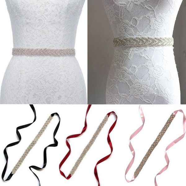 Rhinestone Mosaic Bridal Wedding Sash Dress Waist Belt Diamante Ribbon Waistband