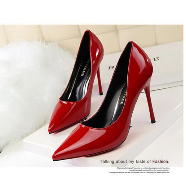 Whloesale Summer OL Office Ladies Sexy Pointed Toe Shoes Stiletto Heels Party Shoes For Ladies Wedding Bridal Shoes With High Quality