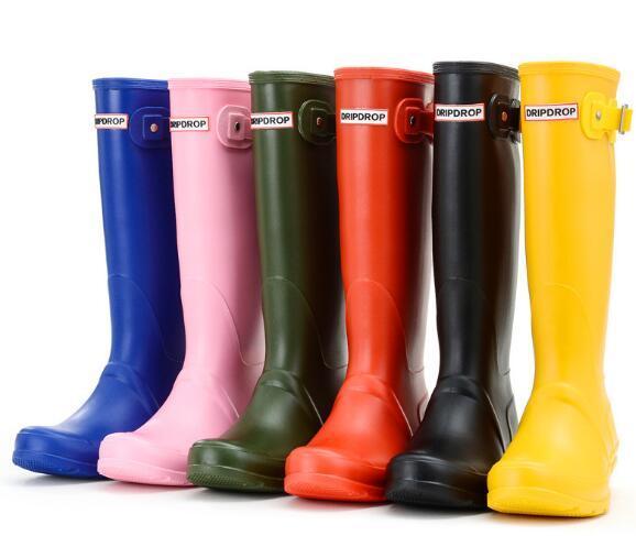 Wedding shoe/New Women Matte RAINBOOTS Fashion Knee-High Rain Boots Waterproof Boots Rubber Rainboots Water Shoes Tall 38cm Wedding shoes 02