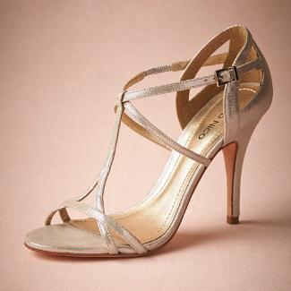 Made-ot-order Silver Wedding Shoes Open Toe Pumps T-Straps Buckle Closure Metallic Leather Party Dance 4