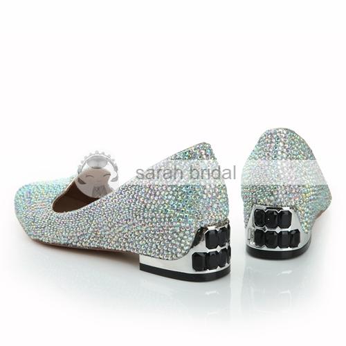 Clearbridal Women's Plat Shining Beaded Wedding Shoes Point Toe Women's Prom Party Evening Dress Wedding Bridal Shoes Multi-color