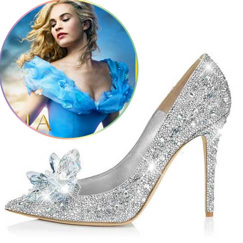 Cinderella Shoes For Wedding Sparkly Bling Rhinestone High Heels Women Pumps Pointed toe Crystal Wedding Shoes 9cm Bridal Shoes Cheap