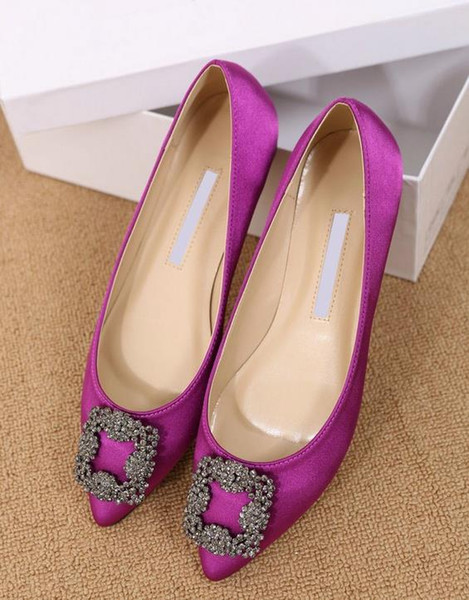 2016 Flats Shoes Women Brand Pointed Toe Women Shoes Plus Size Party Dress Shoes Low Heel Wedding Shoes Large Size