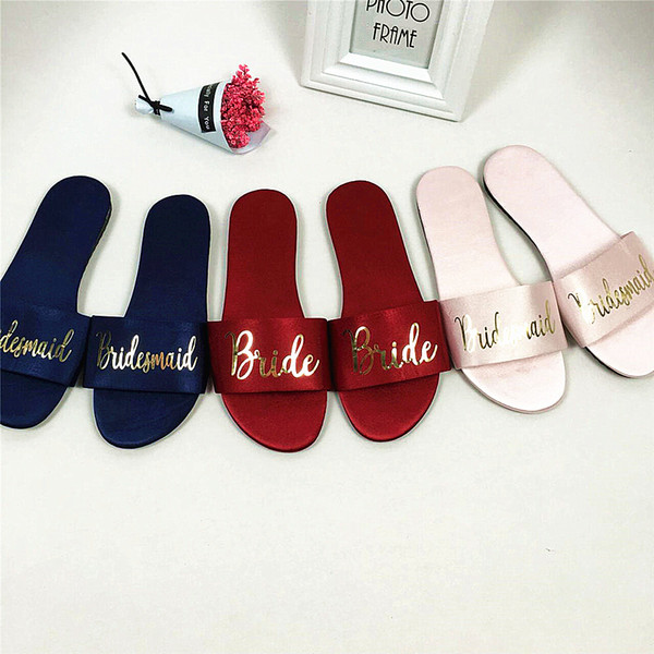 Silk Satin Bridal Sandals Shoes bridesmaid wedding guest flat Sandal gift favors multicolors size 36-40