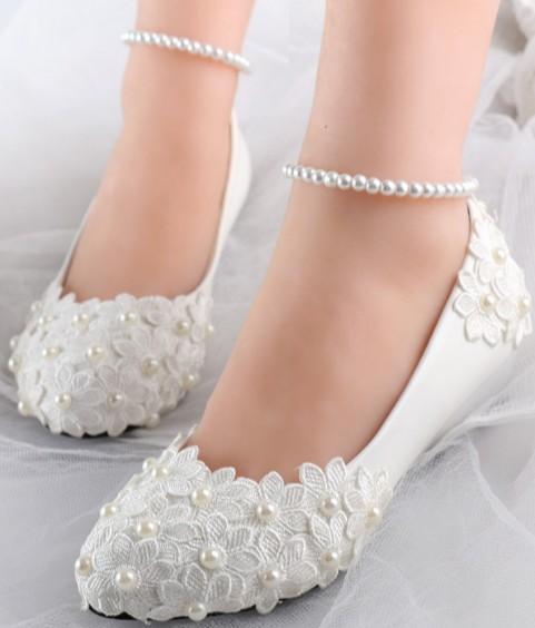 Hot sell Newest style handmade lace dress shoes round head shoes evening party bridal shoes kingming618