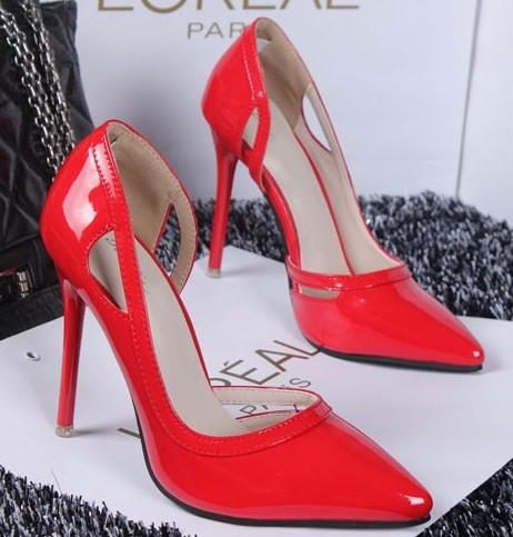 Bridal shoes Wedding Shoes Patent Leather Stiletto Heel Party Prom Women Shoes Wedding Pumps Shoes Bridesmaid Shoes Red Silver Black Grey